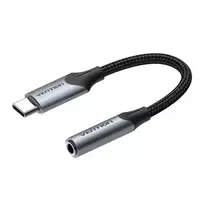 Vention USB-C male to 3.5mm female audio adapter, BGJHA, 0.1m, black
