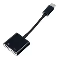 OEM AUX 2-in-1 Type C (male) to Type C (female) / Type C (female) Adapter, Black [DAC]