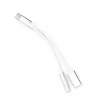 OEM AUX 2-in-1 Adapter, Type C (male) to Type C (female) / 3.5mm Jack (female), white