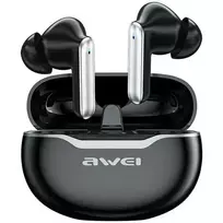 AWEI bluetooth 5.3 T50 TWS Headphones + Charging Dock, Black