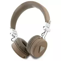GUESS bluetooth ENC Over-Ear Headphones GUBH70PGTSPSW Brown | Brown Grained Classic Round Shape