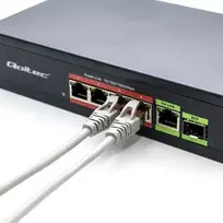 Qoltec FAST Ethernet PoE SWITCH 4x RJ45 PoE ports, 1x RJ45 Uplink port, 1x SFP port | 65W | 1000Mb