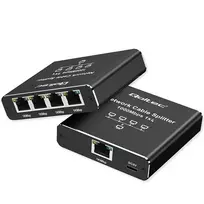 Qoltec Mini Ethernet Splitter Switch 1x4 RJ45 | 1000Mb/s | USB-C | Aluminum