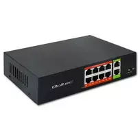 Qoltec FAST Ethernet PoE SWITCH | 8x RJ45 PoE | 2x RJ45 Uplink | 120W | 10/100Mb/s