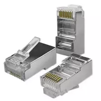 Qoltec RJ45 Through connector plug | CAT6 | FTP | Pass Through | Gold-plated contacts | 100 pieces