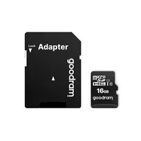 GOODRAM Memory MicroSD Card - 16GB with adapter, UHS I Class 10, 100MB/s