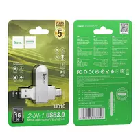 Hoco 16GB USB 3.0 Flash Drive (USB A + USB C) UD10 silver