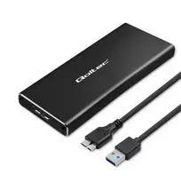 Qoltec Aluminum Enclosure | M.2 SSD Drive | SATA | NGFF | USB 3.0 | Super Speed 5Gb/s | 2TB | Black