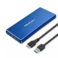 Qoltec Aluminum Enclosure | M.2 SSD Drive | SATA | NGFF | USB 3.0 | Super Speed 5Gb/s | 2TB | Blue