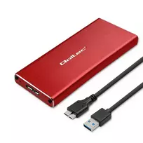 Qoltec Aluminum Enclosure | M.2 SSD drive | SATA | NGFF | USB 3.0 | Super speed 5Gb/s | 2TB | Red