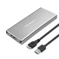 Qoltec Aluminum Enclosure | M.2 SSD Drive | SATA | NGFF | USB 3.0 | Super Speed 5GB/s | 2TB | Silver