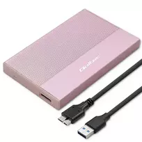 Qoltec Aluminum Enclosure | SSD/HDD 2.5'' Drive | SATA | USB 3.0 | Super Speed 5Gb/s | 2TB | Pink