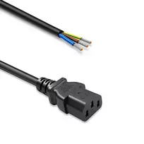 Qoltec IEC C13 power cable | stripped and soldered | Pure copper Cu | 3x0.75mm² | 0.5m