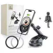 Tech-Protect MM15W-V6 Magnetic MagSafe Dashboard  AND  Vent Car Mount Wireless Charger 15W Black