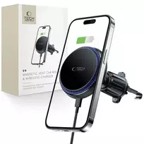 Tech-Protect MM15W-V4 car phone holder with MagSafe 15W inductive charger for air vent – black
