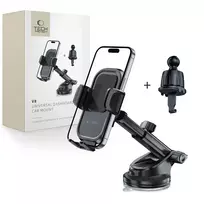 Tech-Protect V8 Car Phone Holder for Dashboard, Windshield, or Air Vent – Black