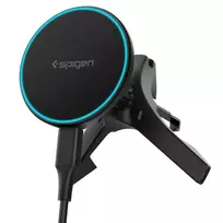 Spigen EV15MAQ Essential Magnetic MagSafe Vent Car Mount Wireless Charger | 15W | Qi2 | USB-C | with USB-A to USB-C cable included | black