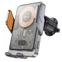 Hoco Wireless car phone holder, 15W air vent mount, HW7, gray