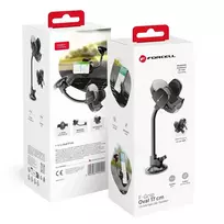Forcell Car phone holder, F-Grip Oval, 17 cm, windshield/dashboard/air vent, black