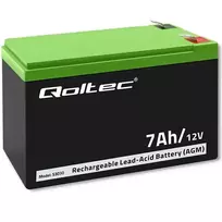 Qoltec AGM battery | 12V | 7Ah | Maintenance-free | Efficient | LongLife | for UPS, security systems