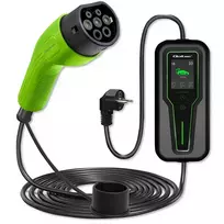 Qoltec EV Mobile Charger 2-in-1 Type 2 with Regulation | 3.5kW | 230V | SCHUKO 16A | LCD Display | Portable | Wallbox Compatible | 5m Cable