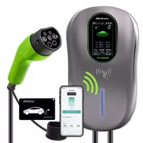 Qoltec EV Charging Station 2-in-1 Type 2 | 22kW | Wi-Fi | LCD | RFID | 3-phase | Wallbox | 5m