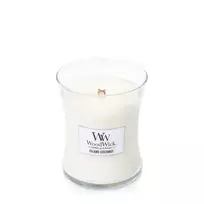 Woodwick Island Coconut scented candle with wooden wick, 275 g