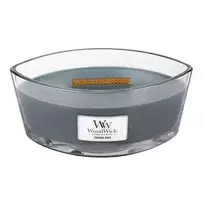 Woodwick Evening Onyx scented candle with wooden wick, 453.6 g