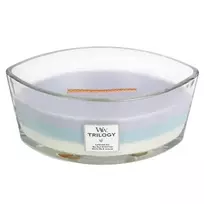 Woodwick Calming Retreat scented candle with wooden wick, 453.6 g