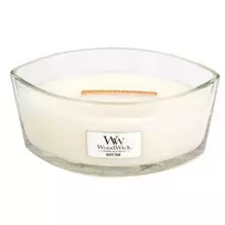 Woodwick White Teak scented candle with wooden wick, 453.6 g