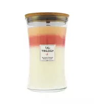 Woodwick Trilogy Blooming Orchard scented candle with wooden wick, 609 g