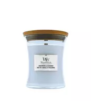 Woodwick Sagewood  AND  Seagrass scented candle with wooden wick, 275 g