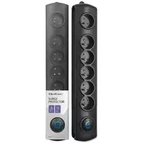 Qoltec Surge protector | 6 outlets | 1.8m | Black