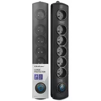 Qoltec Surge protector | 6 outlets | 3m | Black