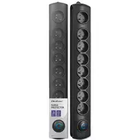 Qoltec Surge protector | 8 outlets | 1.8m | Black