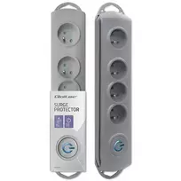 Qoltec Surge protector | 4 outlets | 2.5m | Grey