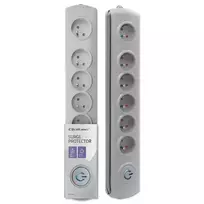 Qoltec Surge protector | 6 outlets | 1.8m | Grey