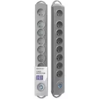 Qoltec Surge protector | 8 outlets | 1.8m | Grey