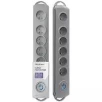Qoltec Surge protector | 6 outlets | 3m | Grey