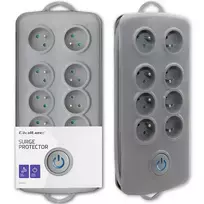 Qoltec Surge protector | 8 outlets | 2.5m | Grey