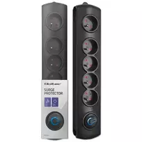 Qoltec Surge protector | 5 outlets | 1.8m | Black