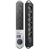 Qoltec Surge protector | 6 outlets | 5m | Black