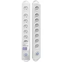 Qoltec Surge protector | 8 outlets | 1.5m | White