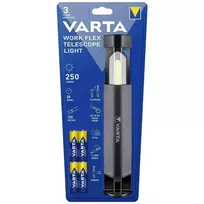 Varta lED flashlight work flex telescope light 250lm 18646 + 4 x R6 (AA) batteries