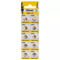 Vinnic AG7 | LR57 | SR927W | 195 | GP95A | 395 | Alkaline 1.5V Batteries (10-pack)