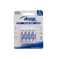 AKYGA Alkaline battery AKY1971 AAA LR03 Zn-MnO2, 1.5V|1300mAh, pack of 4|blister