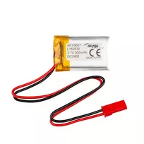 AKYGA Lithium Polymer Battery AKY0657 LP752030 Li-Po 3.7V|300mAh PCM JST 2.54 2-Pin Connector 150mm