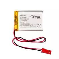 AKYGA Lithium Polymer Battery AKY0185 LP503040 Li-Po 3.7V | 550mAh PCM JST 2.54 2-Pin Connector 150mm
