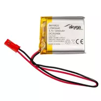 AKYGA Lithium Polymer Battery AKY0622 LP883440 Li-Po 3.7V|1200mAh PCM JST 2.54 2-Pin Connector 150mm