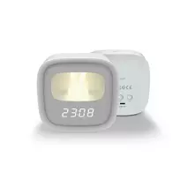Forever Light LED Bunny Night Light Alarm Clock PURE FNL-06 AURORA, white, square